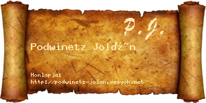 Podwinetz Jolán névjegykártya